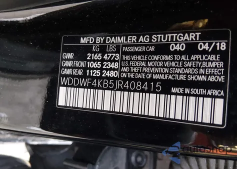 2018 Mercedes-Benz C 300 4Matic from USA, damaged, VIN WDDWF4KB5JR408415